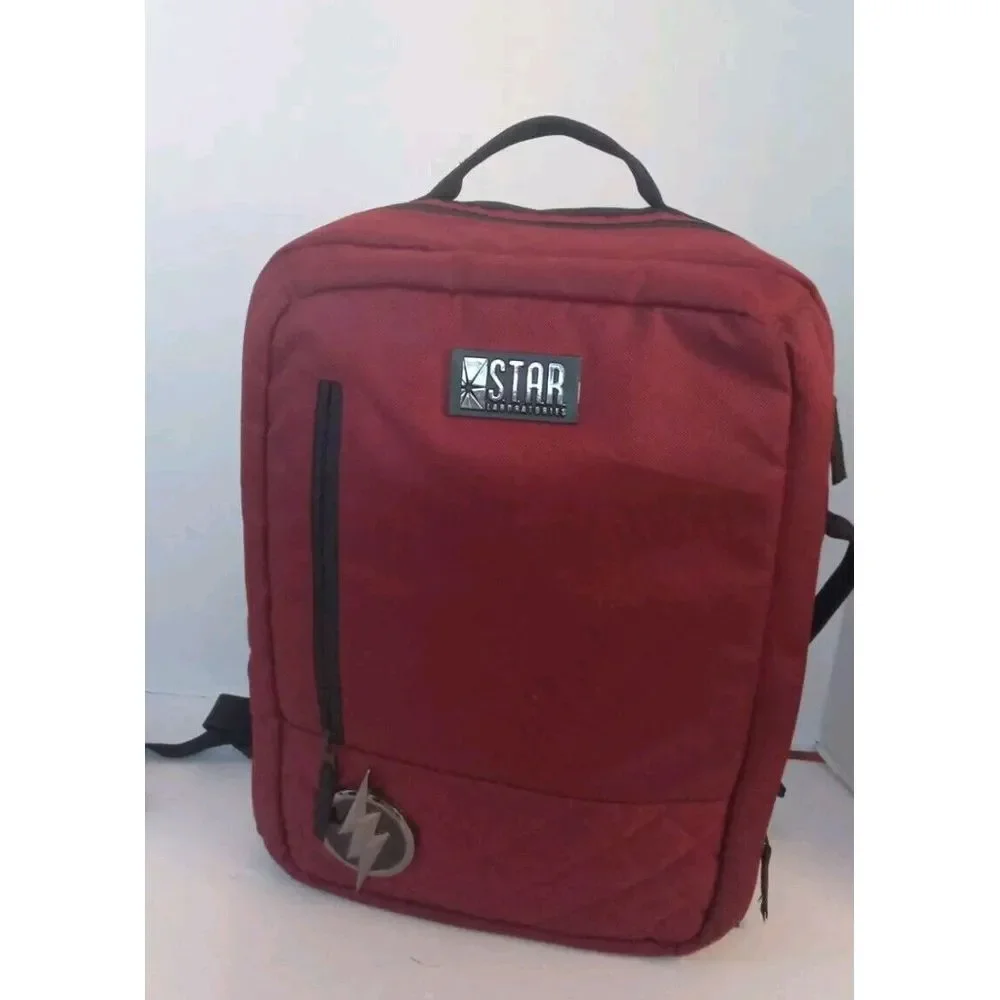 STAR Laboratories‎ Backpack Laptop Travel Bag Maroon Lightning Bolt